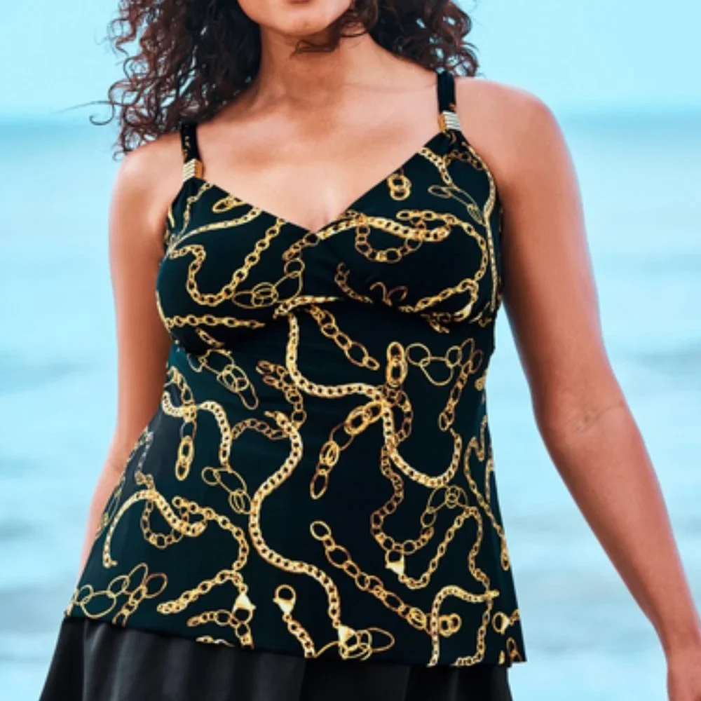 Nwt trimshaper Hardware Detail Tankini Swimsuits For All  Miraclesuit